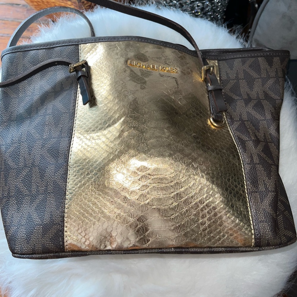 Michael Kors Gold snake and monogram